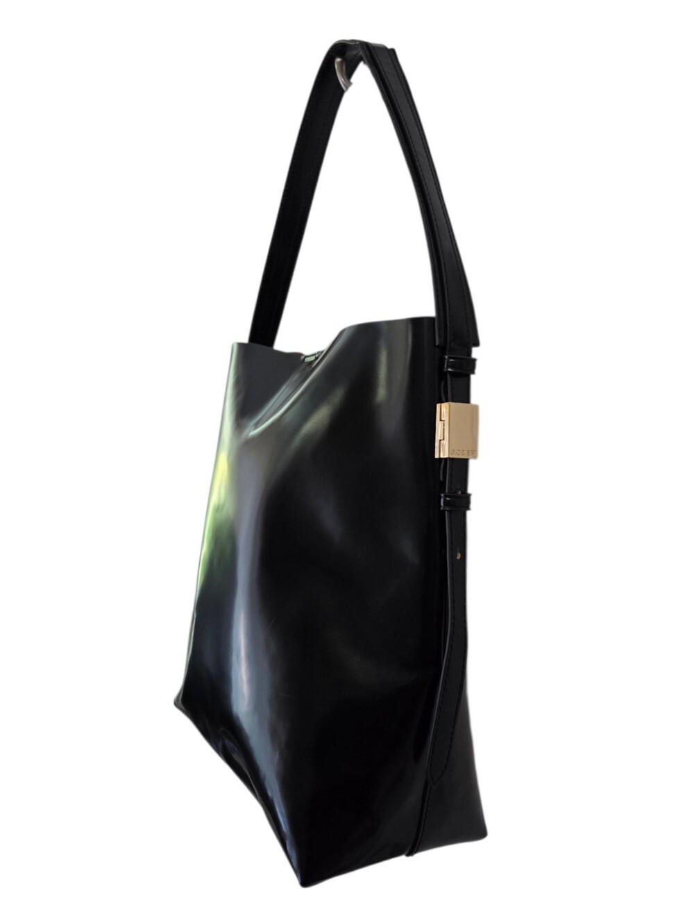 J. Crew EDIE BUCKET BAG Black Leather Tote - Picture 3 of 9